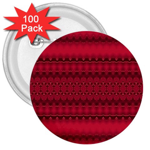 Crimson Red Pattern 3  Buttons (100 pack)  from ArtsNow.com Front
