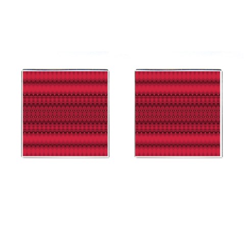 Crimson Red Pattern Cufflinks (Square) from ArtsNow.com Front(Pair)