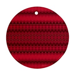 Crimson Red Pattern Round Ornament (Two Sides) from ArtsNow.com Back