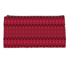 Crimson Red Pattern Pencil Case from ArtsNow.com Front