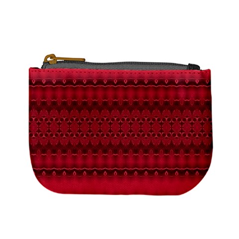 Crimson Red Pattern Mini Coin Purse from ArtsNow.com Front