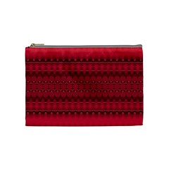 Crimson Red Pattern Cosmetic Bag (Medium) from ArtsNow.com Front