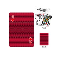 Crimson Red Pattern Playing Cards 54 Designs (Mini) from ArtsNow.com Front - Heart4