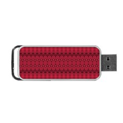 Crimson Red Pattern Portable USB Flash (Two Sides) from ArtsNow.com Back