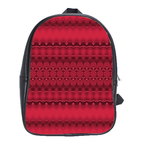 Crimson Red Pattern School Bag (XL) from ArtsNow.com Front