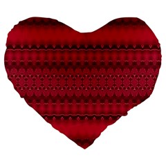 Crimson Red Pattern Large 19  Premium Heart Shape Cushions from ArtsNow.com Front