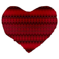 Crimson Red Pattern Large 19  Premium Heart Shape Cushions from ArtsNow.com Back