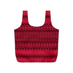 Crimson Red Pattern Full Print Recycle Bag (S) from ArtsNow.com Back