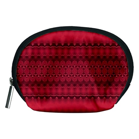Crimson Red Pattern Accessory Pouch (Medium) from ArtsNow.com Front