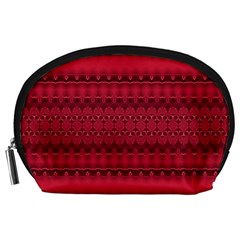 Crimson Red Pattern Accessory Pouch (Large) from ArtsNow.com Front