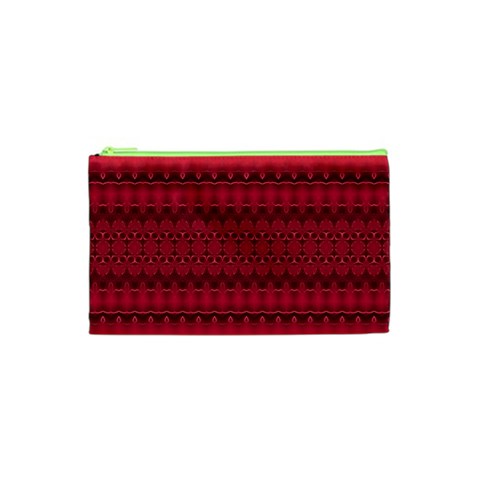 Crimson Red Pattern Cosmetic Bag (XS) from ArtsNow.com Front