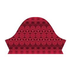 Crimson Red Pattern Short Sleeve V Left Sleeve