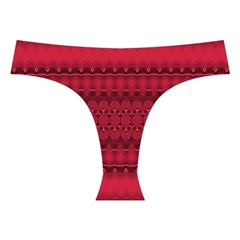 Crimson Red Pattern Cross Back Hipster Bikini Set from ArtsNow.com Front Under