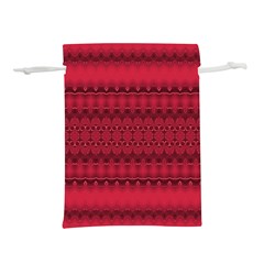 Crimson Red Pattern Lightweight Drawstring Pouch (M) from ArtsNow.com Front