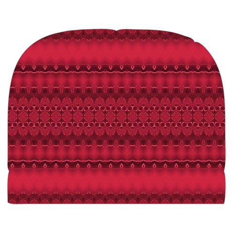 Crimson Red Pattern Makeup Case (Small) from ArtsNow.com Front