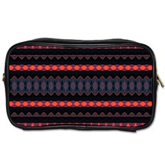 Boho Orange Black Toiletries Bag (Two Sides) from ArtsNow.com Front