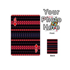 Boho Orange Black Playing Cards 54 Designs (Mini) from ArtsNow.com Front - Diamond4