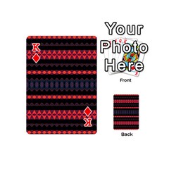 King Boho Orange Black Playing Cards 54 Designs (Mini) from ArtsNow.com Front - DiamondK