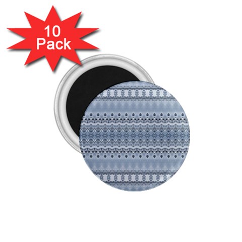 Boho Faded Blue Grey 1.75  Magnets (10 pack)  from ArtsNow.com Front