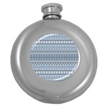 Boho Faded Blue Grey Round Hip Flask (5 oz)