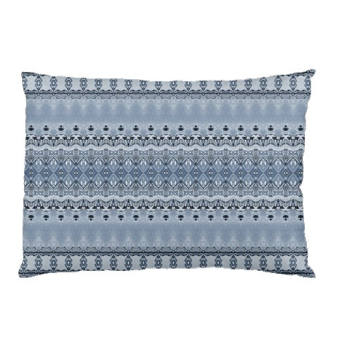 Boho Faded Blue Grey Pillow Case (Two Sides) from ArtsNow.com Front
