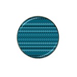 Boho Teal Pattern Hat Clip Ball Marker