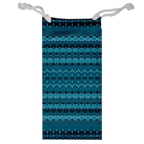 Boho Teal Pattern Jewelry Bag from ArtsNow.com Front