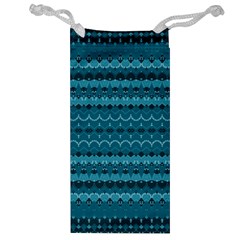 Boho Teal Pattern Jewelry Bag from ArtsNow.com Front