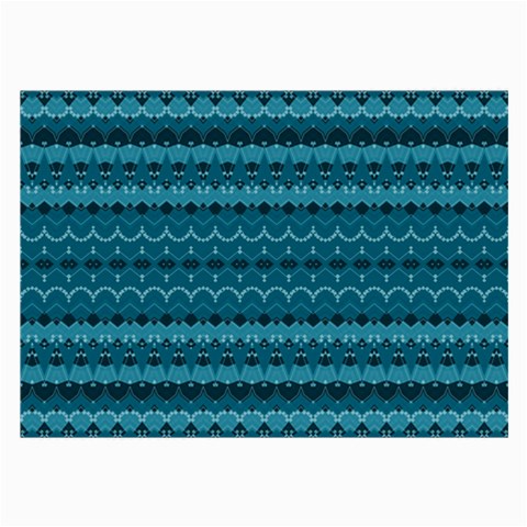Boho Teal Pattern Large Glasses Cloth from ArtsNow.com Front
