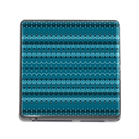 Boho Teal Pattern Memory Card Reader (Square 5 Slot) from ArtsNow.com Front