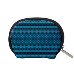 Boho Teal Pattern Accessory Pouch (Small) from ArtsNow.com Back