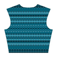 Boho Teal Pattern Cotton Crop Top from ArtsNow.com Back