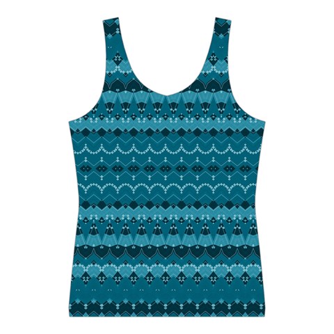 Boho Teal Pattern Sport Tank Top  from ArtsNow.com Front