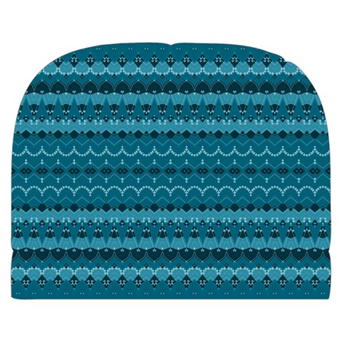 Boho Teal Pattern Makeup Case (Small) from ArtsNow.com Front