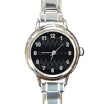 Boho Black and Silver Round Italian Charm Watch