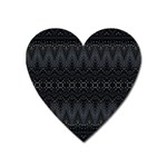 Boho Black and Silver Heart Magnet