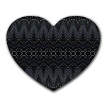 Boho Black and Silver Heart Mousepads