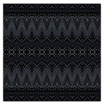 Boho Black and Silver Large Satin Scarf (Square)