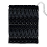 Boho Black and Silver Drawstring Pouch (4XL)