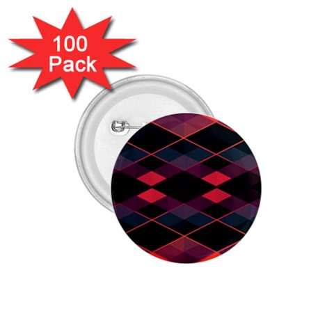 Pink Orange Black Diamond Pattern 1.75  Buttons (100 pack)  from ArtsNow.com Front