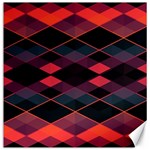 Pink Orange Black Diamond Pattern Canvas 16  x 16 