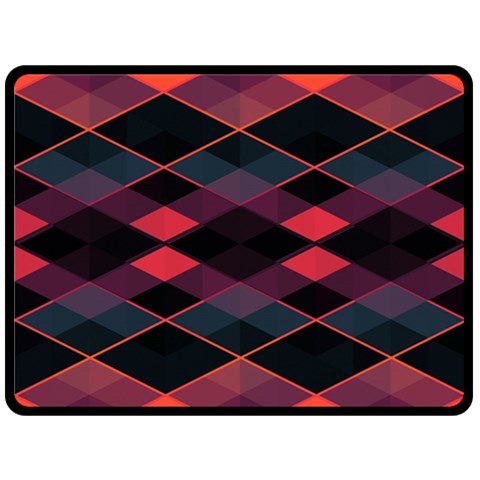 Pink Orange Black Diamond Pattern Fleece Blanket (Large)  from ArtsNow.com 80 x60  Blanket Front