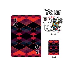 Pink Orange Black Diamond Pattern Playing Cards 54 Designs (Mini) from ArtsNow.com Front - Club5