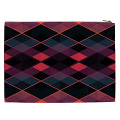 Pink Orange Black Diamond Pattern Cosmetic Bag (XXL) from ArtsNow.com Back