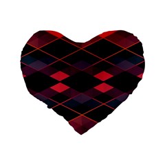 Pink Orange Black Diamond Pattern Standard 16  Premium Heart Shape Cushions from ArtsNow.com Back