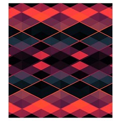 Pink Orange Black Diamond Pattern Drawstring Pouch (Large) from ArtsNow.com Back