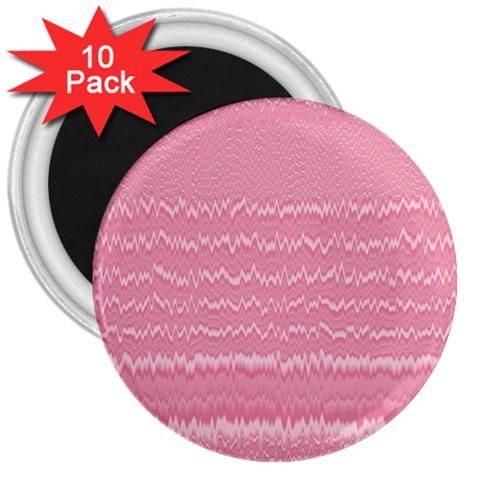 Boho Pink Stripes 3  Magnets (10 pack)  from ArtsNow.com Front