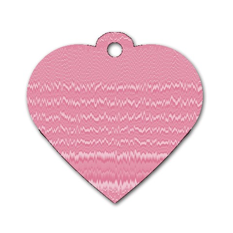Boho Pink Stripes Dog Tag Heart (One Side) from ArtsNow.com Front