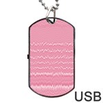 Boho Pink Stripes Dog Tag USB Flash (One Side)