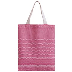 Boho Pink Stripes Zipper Classic Tote Bag from ArtsNow.com Front